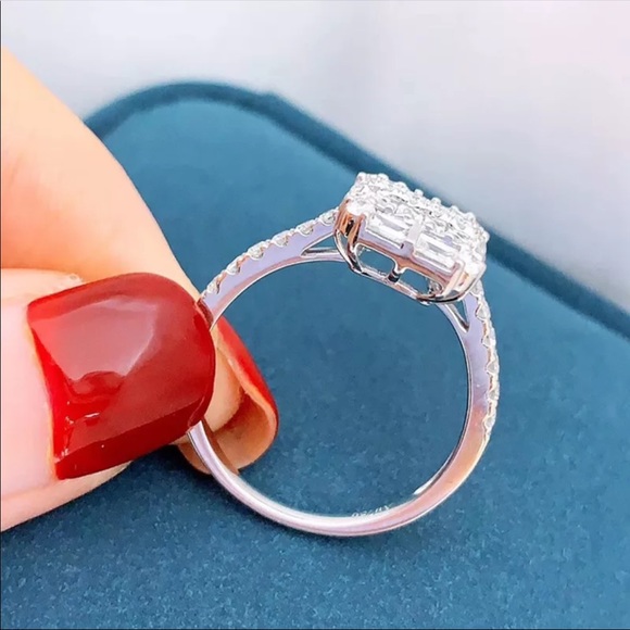 New 925 silver Engagement AAAA White Zircon  Silver Wedding Bridal Ring - Picture 4 of 5